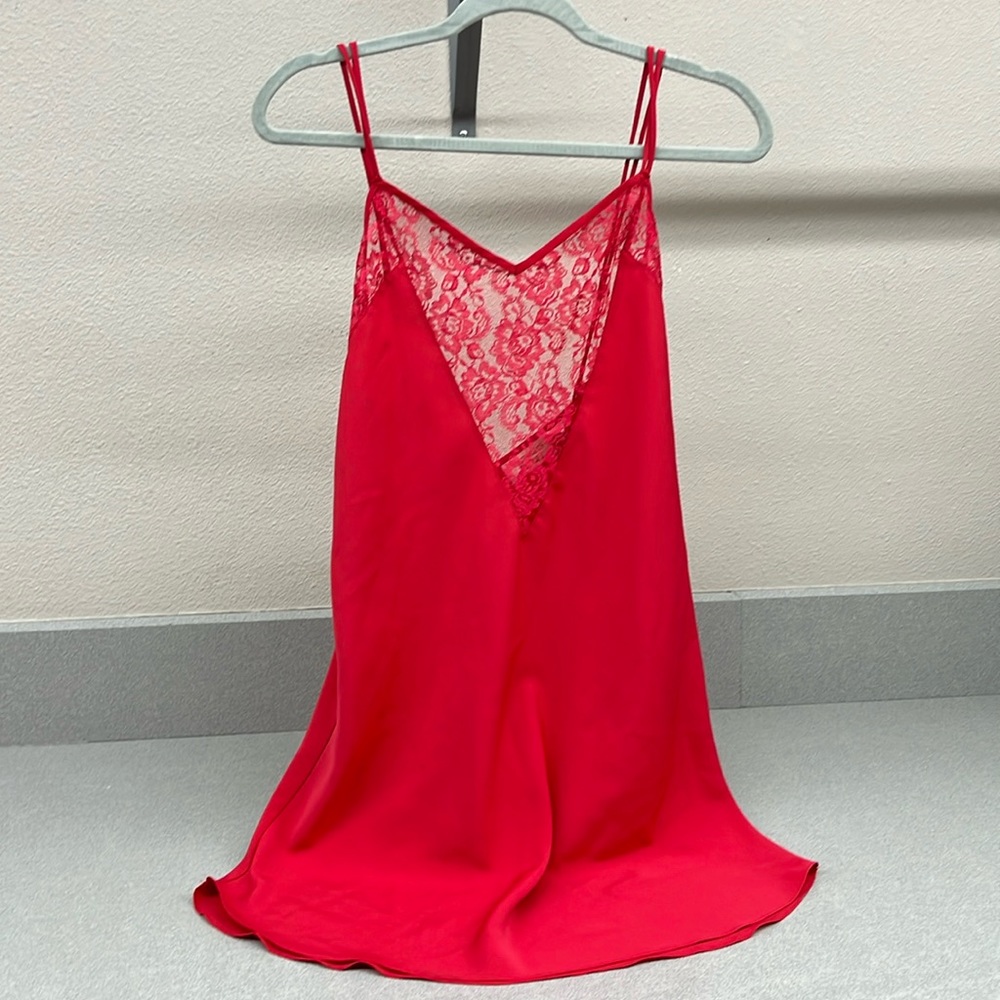 Victoria’s Secret lingerie.   Red.  Size large